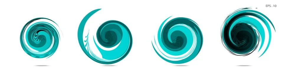 Collection of modern abstract graphic elements. Vortex vector background. Tem Illustrazione stock