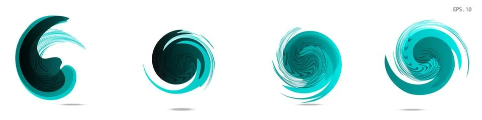 Collection of modern abstract graphic elements. Vortex vector background. Tem Stock Illustration