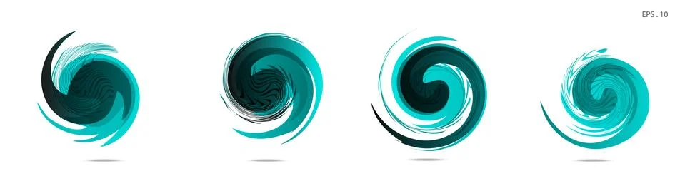 Collection of modern abstract graphic elements. Vortex vector background. Tem Stock Illustration
