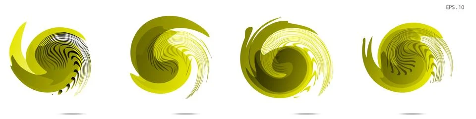 Collection of modern abstract graphic elements. Vortex vector background. Tem 库存插图