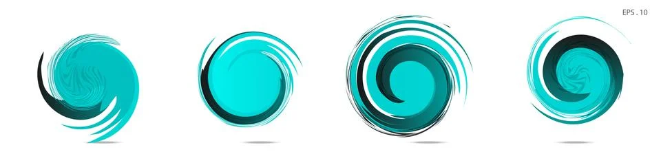 Collection of modern abstract graphic elements. Vortex vector background. Tem Stock Illustration