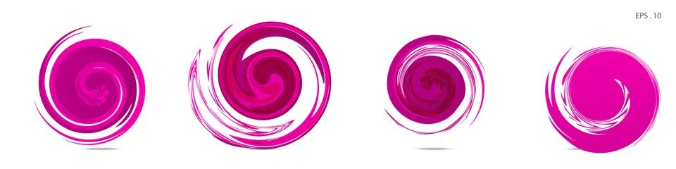 Collection of modern abstract graphic elements. Vortex vector background. Tem Stock Illustration