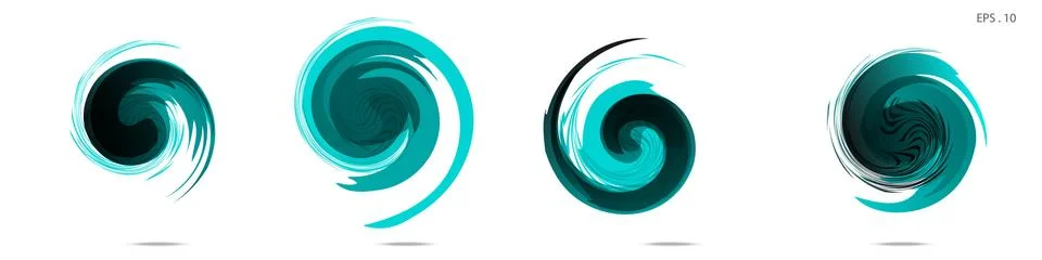Collection of modern abstract graphic elements. Vortex vector background. Tem Stock Illustration