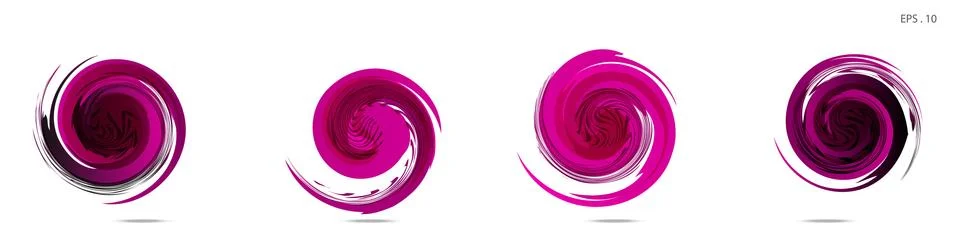 Collection of modern abstract graphic elements. Vortex vector background. Tem Illustrazione stock