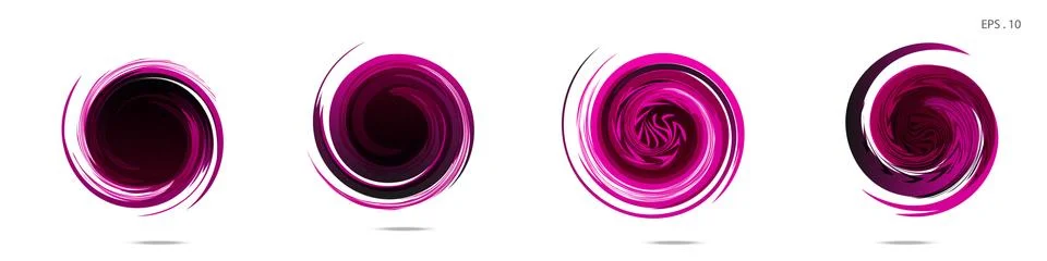 Collection of modern abstract graphic elements. Vortex vector background. Tem Illustrazione stock