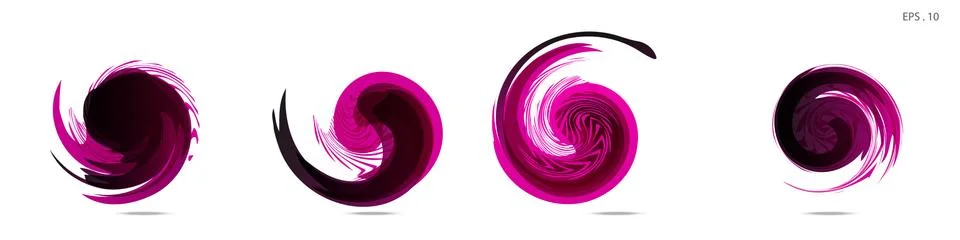 Collection of modern abstract graphic elements. Vortex vector background. Tem Illustrazione stock