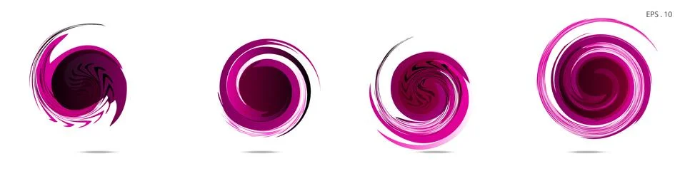 Collection of modern abstract graphic elements. Vortex vector background. Tem Illustrazione stock