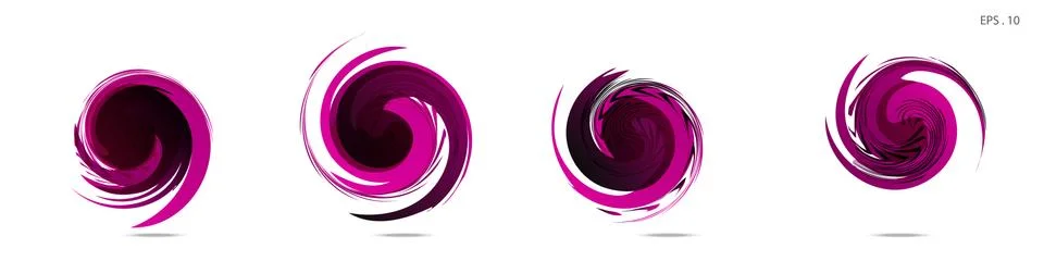 Collection of modern abstract graphic elements. Vortex vector background. Tem Illustrazione stock