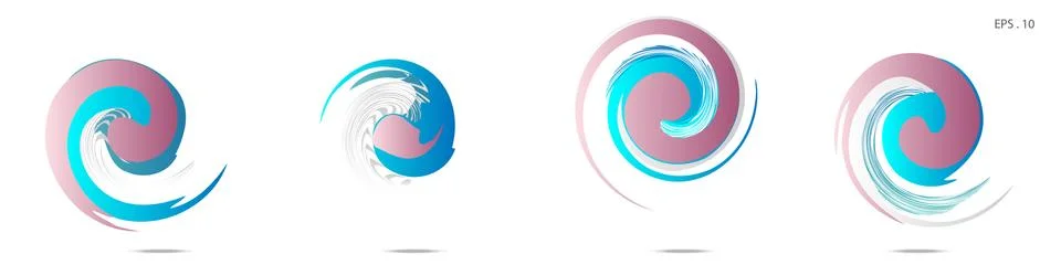 Collection of modern abstract graphic elements. Vortex vector background. Tem 스톡 일러스트