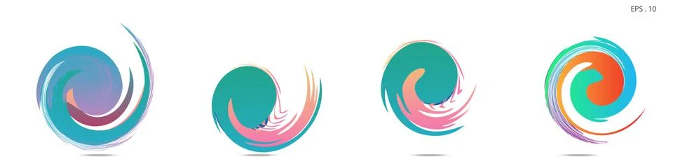 Collection of modern abstract graphic elements. Vortex vector background. Tem Stock Illustration