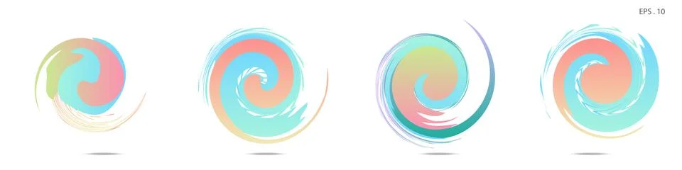 Collection of modern abstract graphic elements. Vortex vector background. Tem Illustrazione stock