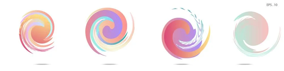 Collection of modern abstract graphic elements. Vortex vector background. Tem イラスト素材