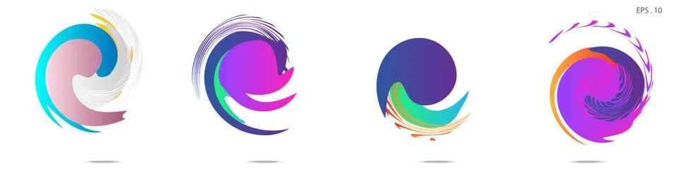 Collection of modern abstract graphic elements. Vortex vector background. Tem 스톡 일러스트