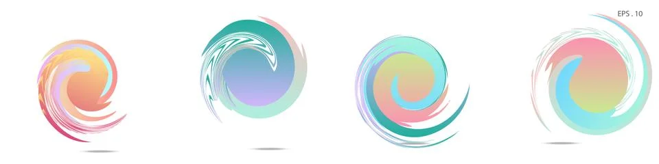 Collection of modern abstract graphic elements. Vortex vector background. Tem 스톡 일러스트