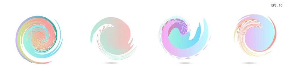 Collection of modern abstract graphic elements. Vortex vector background. Tem Stock Illustration
