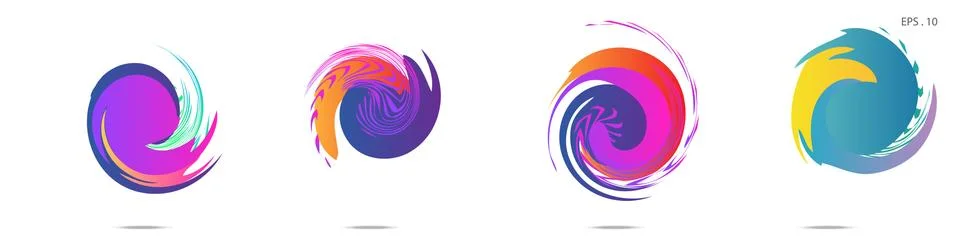 Collection of modern abstract graphic elements. Vortex vector background. Tem 스톡 일러스트