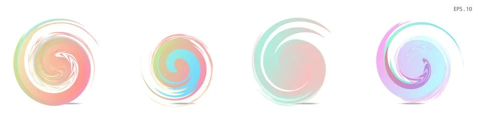 Collection of modern abstract graphic elements. Vortex vector background. Tem Stock Illustration