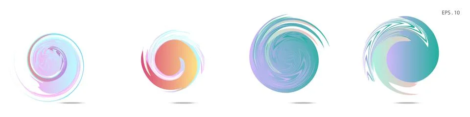 Collection of modern abstract graphic elements. Vortex vector background. Tem Illustrazione stock