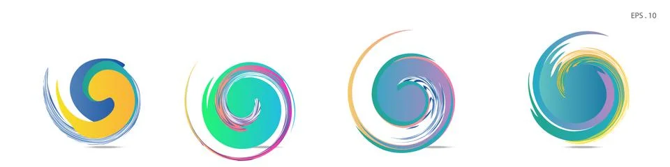Collection of modern abstract graphic elements. Vortex vector background. Tem イラスト素材