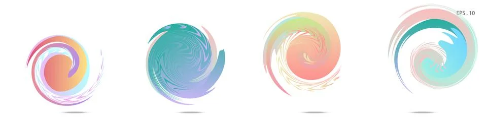Collection of modern abstract graphic elements. Vortex vector background. Tem Stock Illustration