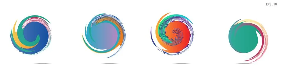 Collection of modern abstract graphic elements. Vortex vector background. Tem Illustrazione stock