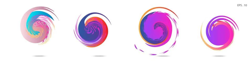 Collection of modern abstract graphic elements. Vortex vector background. Tem Stock Illustration