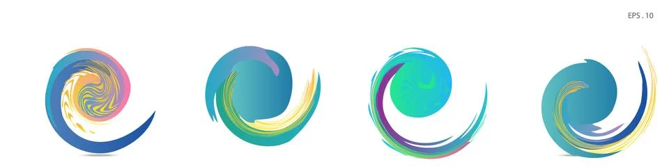 Collection of modern abstract graphic elements. Vortex vector background. Tem Stock Illustration