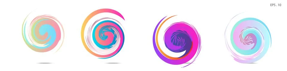 Collection of modern abstract graphic elements. Vortex vector background. Tem Stock Illustration
