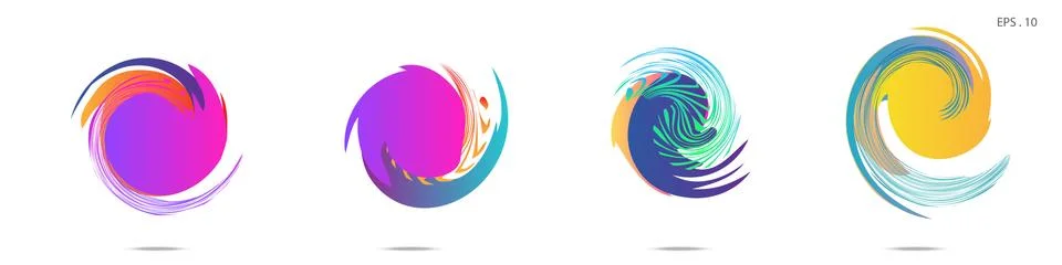 Collection of modern abstract graphic elements. Vortex vector background. Tem Stock Illustration