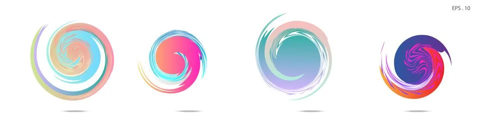 Collection of modern abstract graphic elements. Vortex vector background. Tem Illustrazione stock