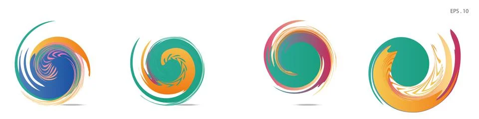Collection of modern abstract graphic elements. Vortex vector background. Tem Stock Illustration