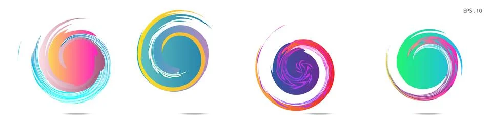 Collection of modern abstract graphic elements. Vortex vector background. Tem Illustrazione stock