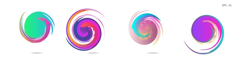 Collection of modern abstract graphic elements. Vortex vector background. Tem Illustrazione stock