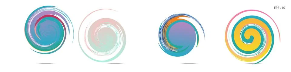 Collection of modern abstract graphic elements. Vortex vector background. Tem 스톡 일러스트