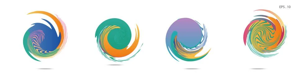 Collection of modern abstract graphic elements. Vortex vector background. Tem 스톡 일러스트