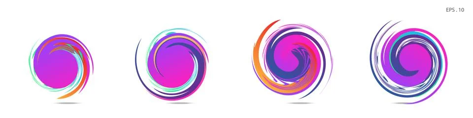 Collection of modern abstract graphic elements. Vortex vector background. Tem Stock Illustration