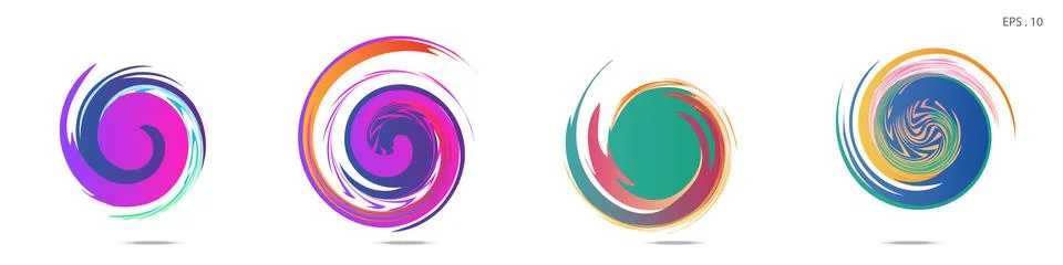 Collection of modern abstract graphic elements. Vortex vector background. Tem Stock Illustration