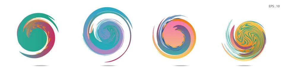 Collection of modern abstract graphic elements. Vortex vector background. Tem Illustrazione stock