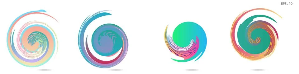 Collection of modern abstract graphic elements. Vortex vector background. Tem 스톡 일러스트