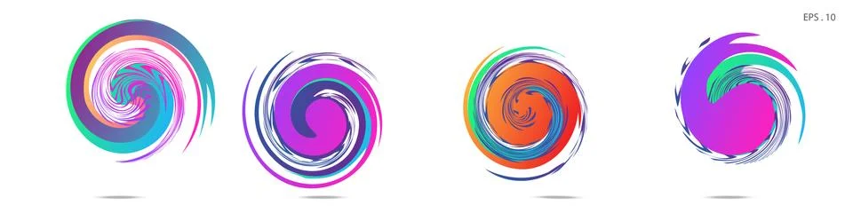 Collection of modern abstract graphic elements. Vortex vector background. Tem 스톡 일러스트