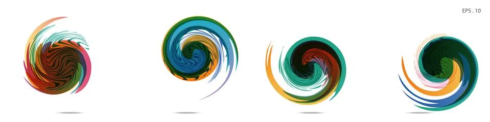 Collection of modern abstract graphic elements. Vortex vector background. Tem Stock Illustration