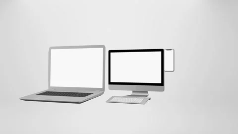 Collection of modern digital devices with blank screens, ideal for technology Stock Footage 332895549