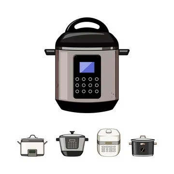 Collection of modern electric kitchen cooking appliances Stock Illustration