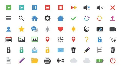 Collection of modern flat design icons for web and mobile applications user.. Illustrazione stock