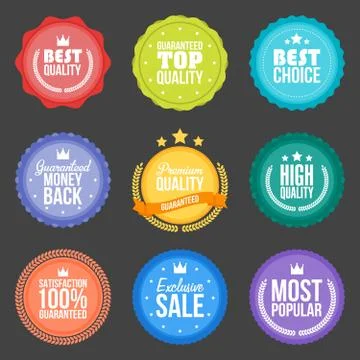 Collection of modern, flat design styled labels and design elements. Vector イラスト素材