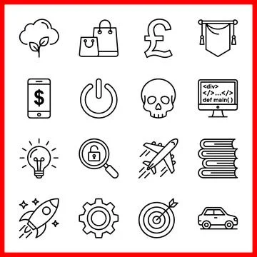 Collection of Modern Flat Icons Representing Business, Technology, and Life.. 库存插图