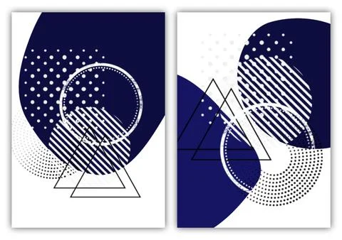 Collection of modern geometric covers. Minimal decorative design Stock Illustration