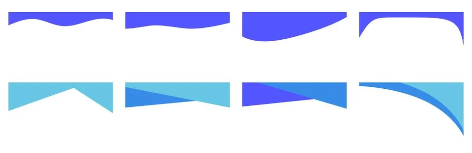A collection of modern header designs featuring wave and geometric shapes in  Stock Illustration