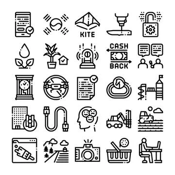 Collection of modern thin line web icons Ilustración de archivo
