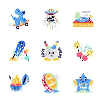 A collection of modern university learning and project schedule elements created Stock Illustration